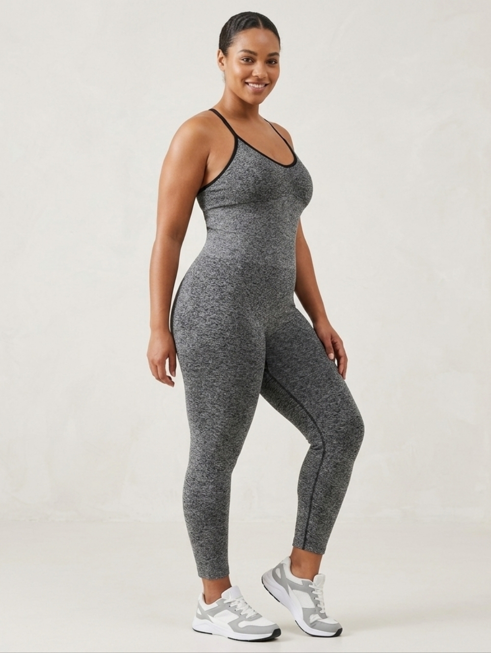 PINK Victoria’s Secret XXL Gray Black Seamless Workout Bodysuit yoga Baddie